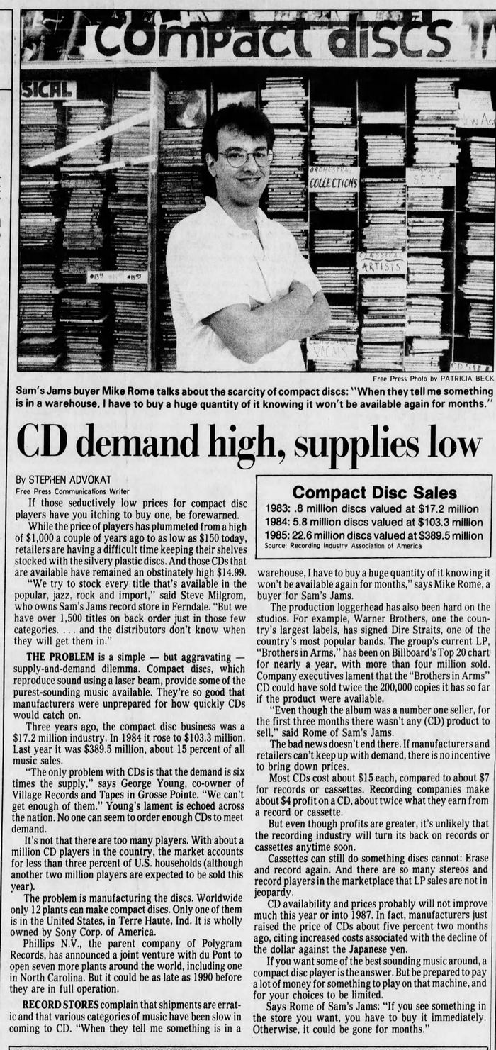 Sams Jams - May 1986 Article